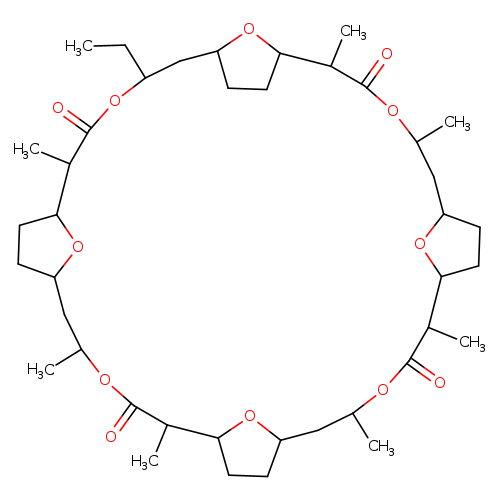 CCC1CC2CCC(O2)C(C)C(=O)OC(C)CC2CCC(O2)C(C)C(=O)OC(CC2OC(C(C(=O)OC(CC3OC(C(C(=O)O1)C)CC3)C)C)CC2)C