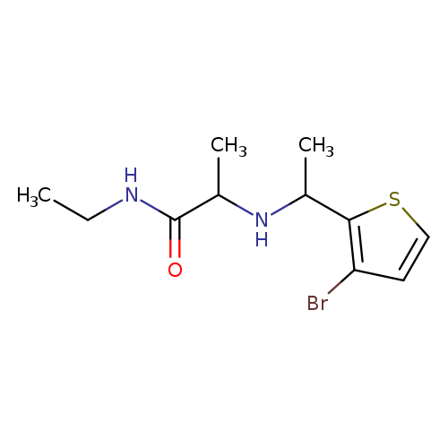 CCNC(=O)C(NC(c1sccc1Br)C)C
