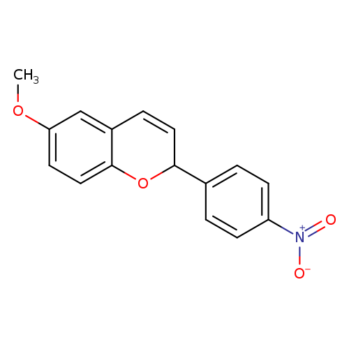 COc1ccc2c(c1)C=CC(O2)c1ccc(cc1)[N+](=O)[O-]