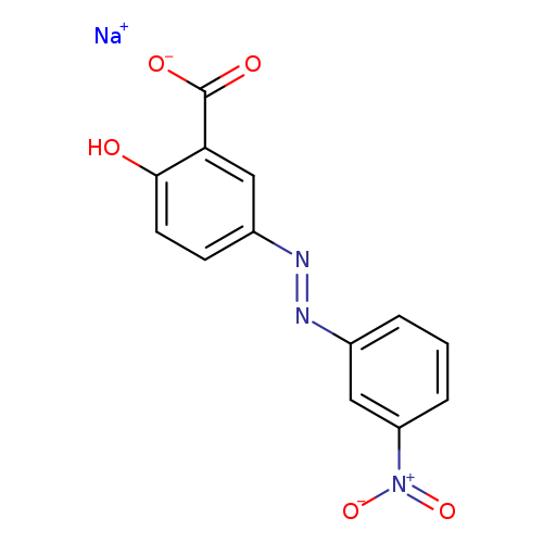 [O-]C(=O)c1cc(/N=N/c2cccc(c2)[N+](=O)[O-])ccc1O.[Na+]