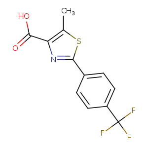 OC(=O)c1nc(sc1C)c1ccc(cc1)C(F)(F)F
