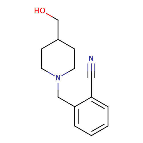 OCC1CCN(CC1)Cc1ccccc1C#N