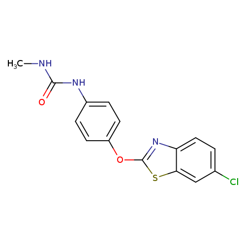 CNC(=O)Nc1ccc(cc1)Oc1nc2c(s1)cc(cc2)Cl