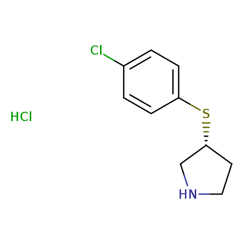 Clc1ccc(cc1)S[C@H]1CNCC1.Cl