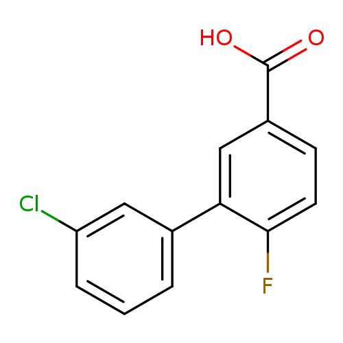 Clc1cccc(c1)c1cc(ccc1F)C(=O)O