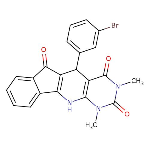 Brc1cccc(c1)C1C2=C(Nc3c1c(=O)n(c(=O)n3C)C)c1c(C2=O)cccc1
