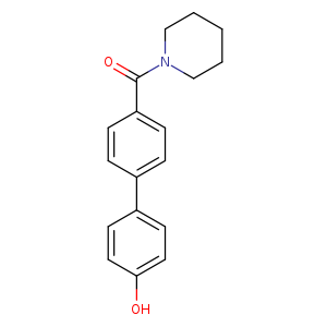 Oc1ccc(cc1)c1ccc(cc1)C(=O)N1CCCCC1