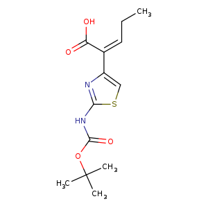 CC/C=C(/c1csc(n1)NC(=O)OC(C)(C)C)C(=O)O