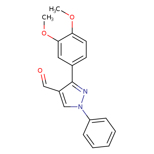 O=Cc1cn(nc1c1ccc(c(c1)OC)OC)c1ccccc1