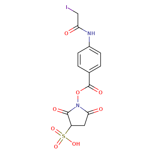 ICC(=O)Nc1ccc(cc1)C(=O)ON1C(=O)CC(C1=O)S(=O)(=O)O
