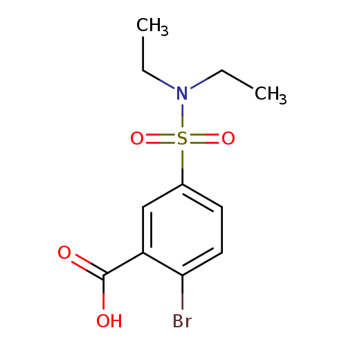 CCN(S(=O)(=O)c1ccc(c(c1)C(=O)O)Br)CC