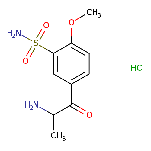 COc1ccc(cc1S(=O)(=O)N)C(=O)C(N)C.Cl