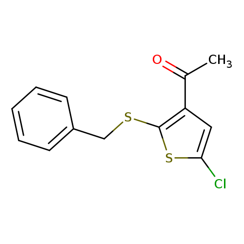 Clc1cc(c(s1)SCc1ccccc1)C(=O)C