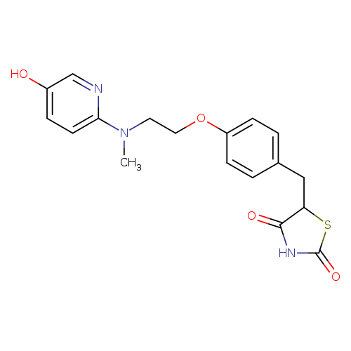 O=C1NC(=O)C(S1)Cc1ccc(cc1)OCCN(c1ccc(cn1)O)C