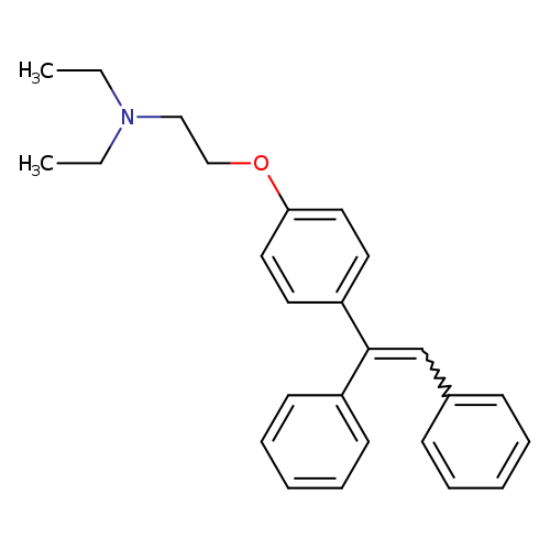 CCN(CCOc1ccc(cc1)C(=Cc1ccccc1)c1ccccc1)CC