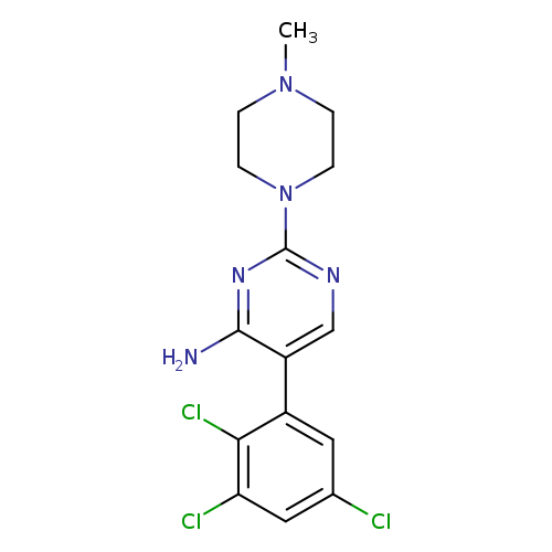 CN1CCN(CC1)c1ncc(c(n1)N)c1cc(Cl)cc(c1Cl)Cl