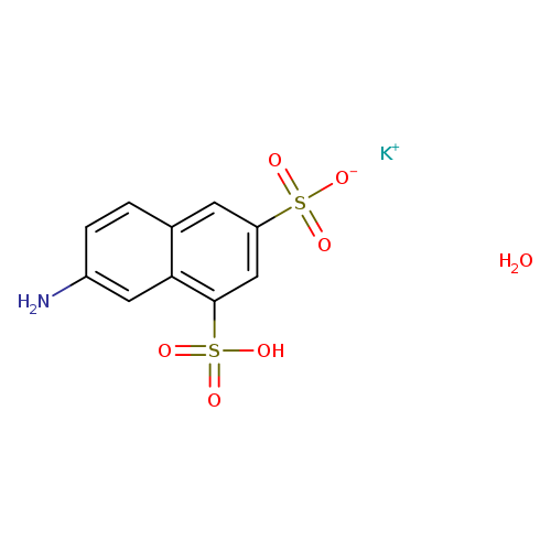 Nc1ccc2c(c1)c(cc(c2)S(=O)(=O)[O-])S(=O)(=O)O.O.[K+]