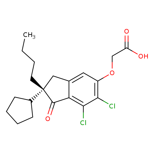 CCCC[C@]1(Cc2c(C1=O)c(Cl)c(c(c2)OCC(=O)O)Cl)C1CCCC1