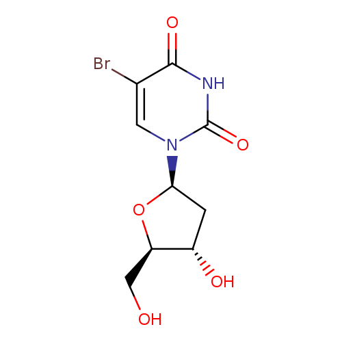 OC[C@H]1O[C@H](C[C@@H]1O)n1cc(Br)c(=O)[nH]c1=O