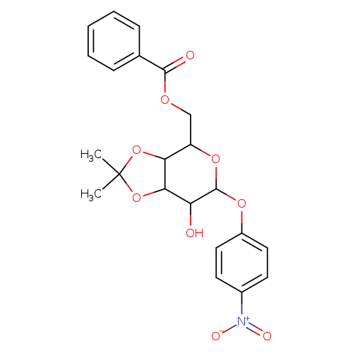 OC1C(OC(C2C1OC(O2)(C)C)COC(=O)c1ccccc1)Oc1ccc(cc1)[N+](=O)[O-]