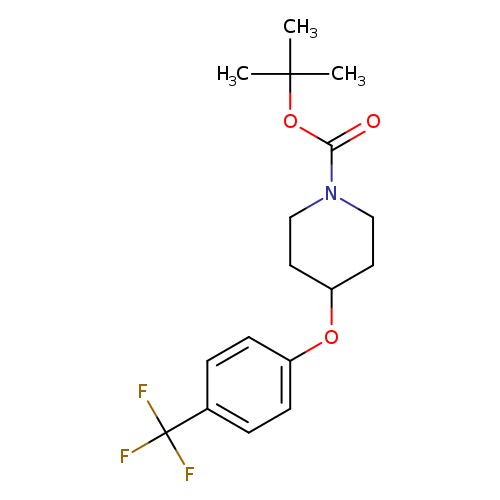 O=C(N1CCC(CC1)Oc1ccc(cc1)C(F)(F)F)OC(C)(C)C