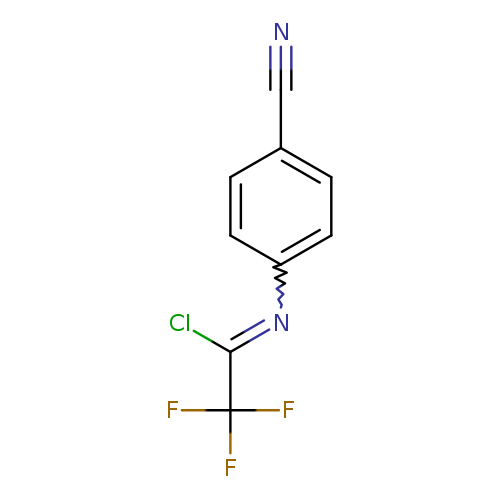 N#Cc1ccc(cc1)N=C(C(F)(F)F)Cl