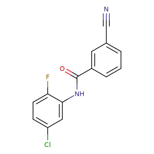 N#Cc1cccc(c1)C(=O)Nc1cc(Cl)ccc1F