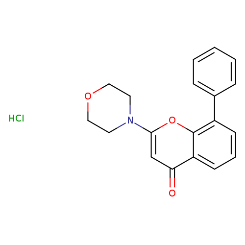 O=c1cc(oc2c1cccc2c1ccccc1)N1CCOCC1.Cl