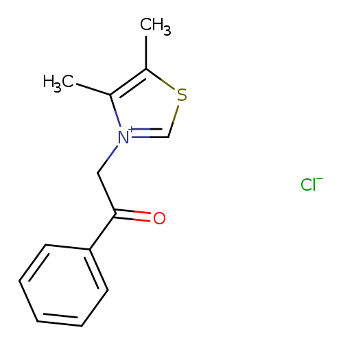 O=C(c1ccccc1)C[n+]1csc(c1C)C.[Cl-]