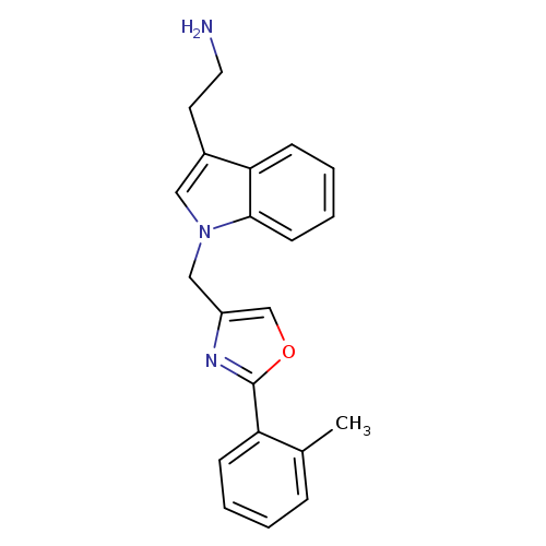 NCCc1cn(c2c1cccc2)Cc1coc(n1)c1ccccc1C