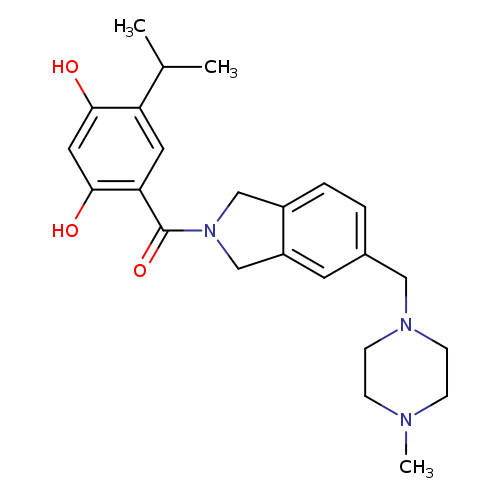 CN1CCN(CC1)Cc1ccc2c(c1)CN(C2)C(=O)c1cc(C(C)C)c(cc1O)O