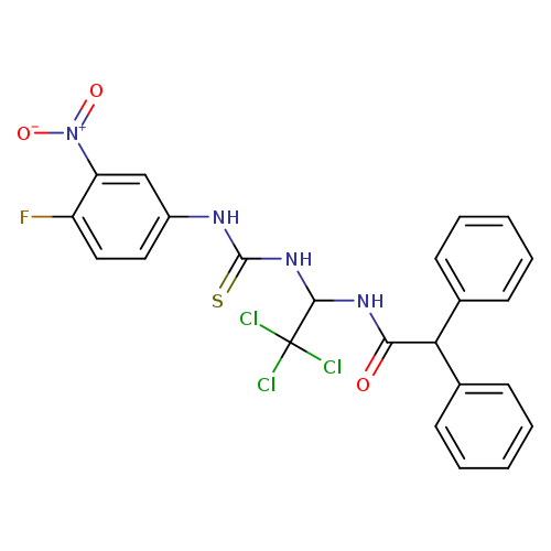 S=C(NC(C(Cl)(Cl)Cl)NC(=O)C(c1ccccc1)c1ccccc1)Nc1ccc(c(c1)[N+](=O)[O-])F