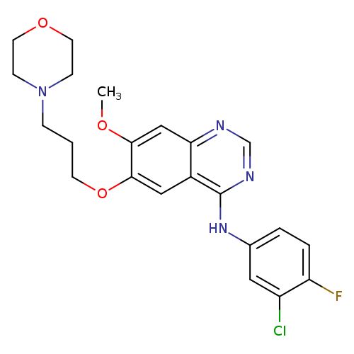 COc1cc2ncnc(c2cc1OCCCN1CCOCC1)Nc1ccc(c(c1)Cl)F