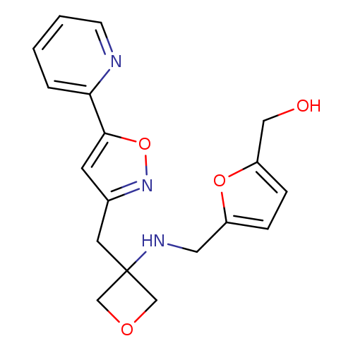 OCc1ccc(o1)CNC1(COC1)Cc1noc(c1)c1ccccn1