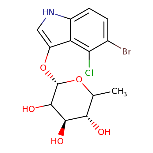 OC1[C@@H](OC([C@@H]([C@H]1O)O)C)Oc1c[nH]c2c1c(Cl)c(cc2)Br