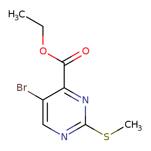 CCOC(=O)c1nc(SC)ncc1Br