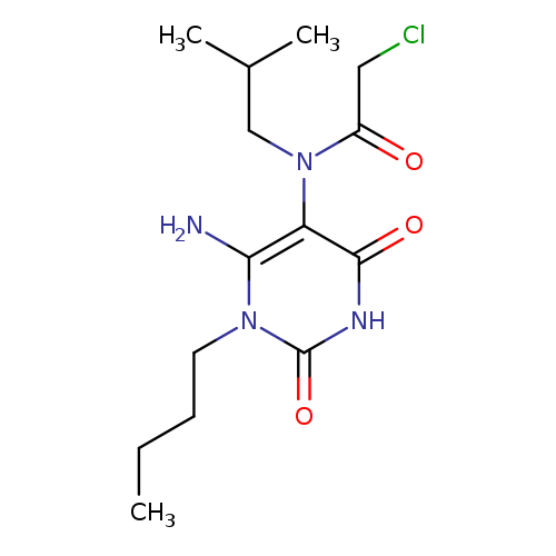 CCCCn1c(=O)[nH]c(=O)c(c1N)N(C(=O)CCl)CC(C)C