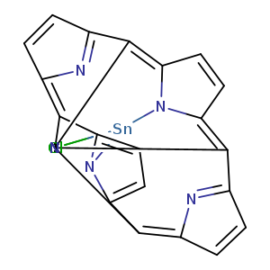 Cl[Sn]1(Cl)n2c3ccc2/C(=C2/C=CC(=N2)/C(=c/2
1/c(=C(C1=N/C(=C3/c3ccncc3)/C=C1)/c1ccncc1)/cc2)/c1ccncc1)/c1ccncc1