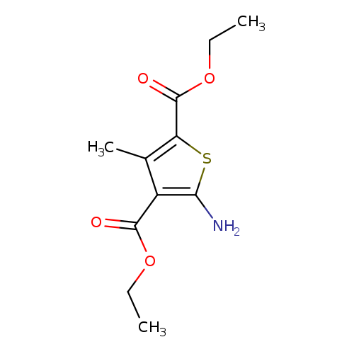 CCOC(=O)c1sc(c(c1C)C(=O)OCC)N