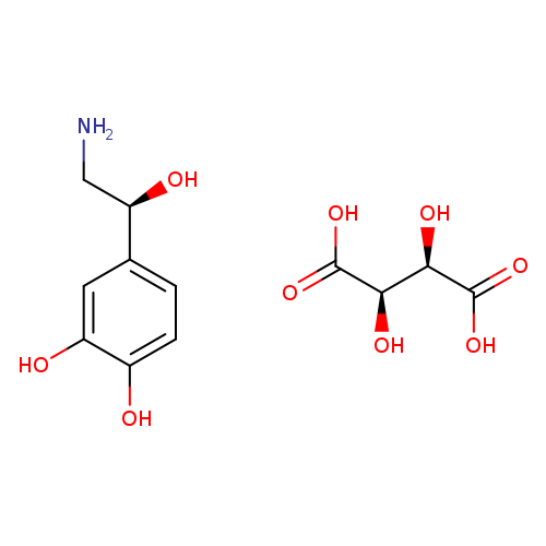 OC(=O)[C@@H]([C@H](C(=O)O)O)O.NC[C@H](c1ccc(c(c1)O)O)O