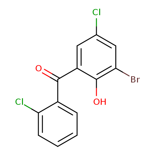 Clc1cc(Br)c(c(c1)C(=O)c1ccccc1Cl)O