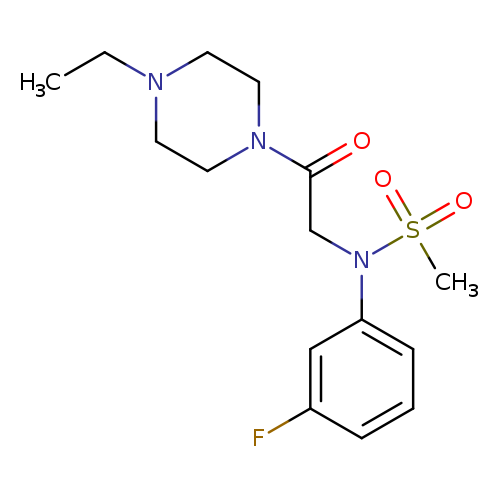 CCN1CCN(CC1)C(=O)CN(S(=O)(=O)C)c1cccc(c1)F