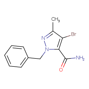 NC(=O)c1n(Cc2ccccc2)nc(c1Br)C