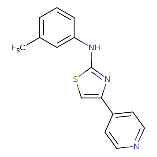 Cc1cccc(c1)Nc1scc(n1)c1ccncc1