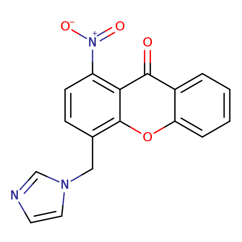 [O-][N+](=O)c1ccc(c2c1c(=O)c1c(o2)cccc1)Cn1cncc1