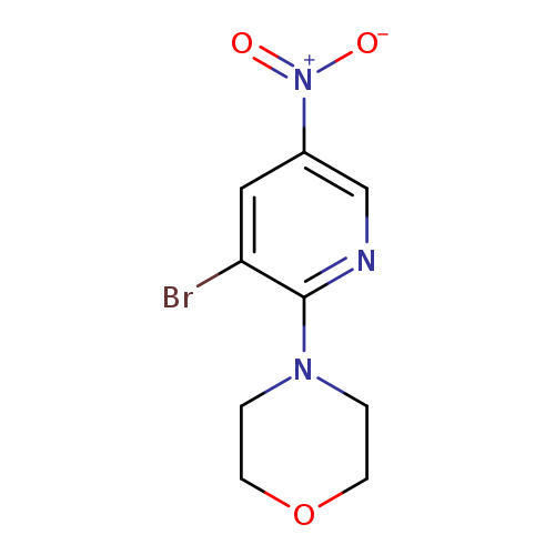 Brc1cc(cnc1N1CCOCC1)[N+](=O)[O-]