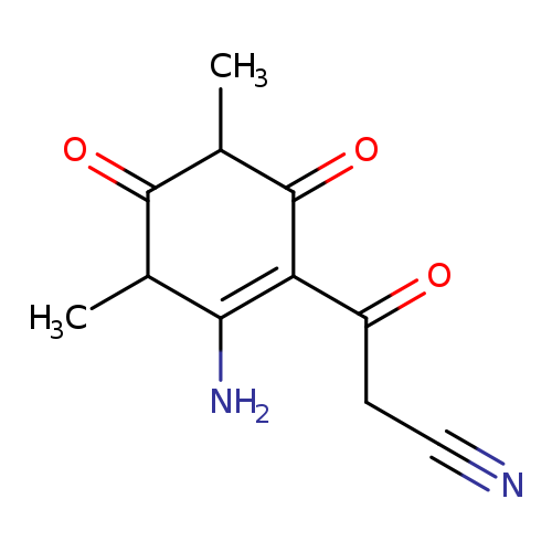N#CCC(=O)C1=C(N)C(C)C(=O)C(C1=O)C