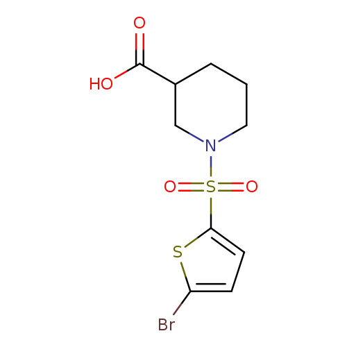 OC(=O)C1CCCN(C1)S(=O)(=O)c1ccc(s1)Br