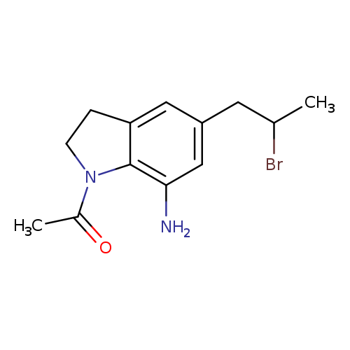 CC(Cc1cc(N)c2c(c1)CCN2C(=O)C)Br