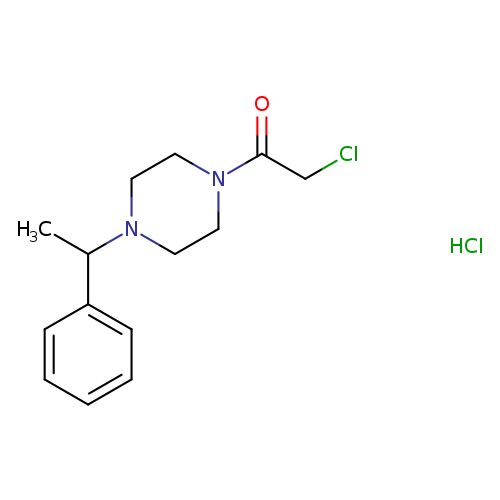 ClCC(=O)N1CCN(CC1)C(c1ccccc1)C.Cl